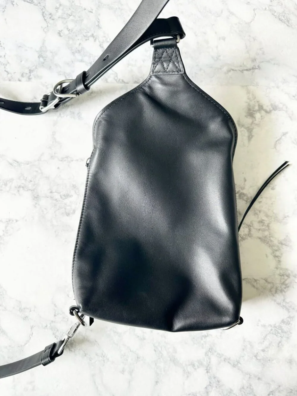 Rag & Bone Elliot Sling Bag in Black Smooth Leather - Picture 3 of 10